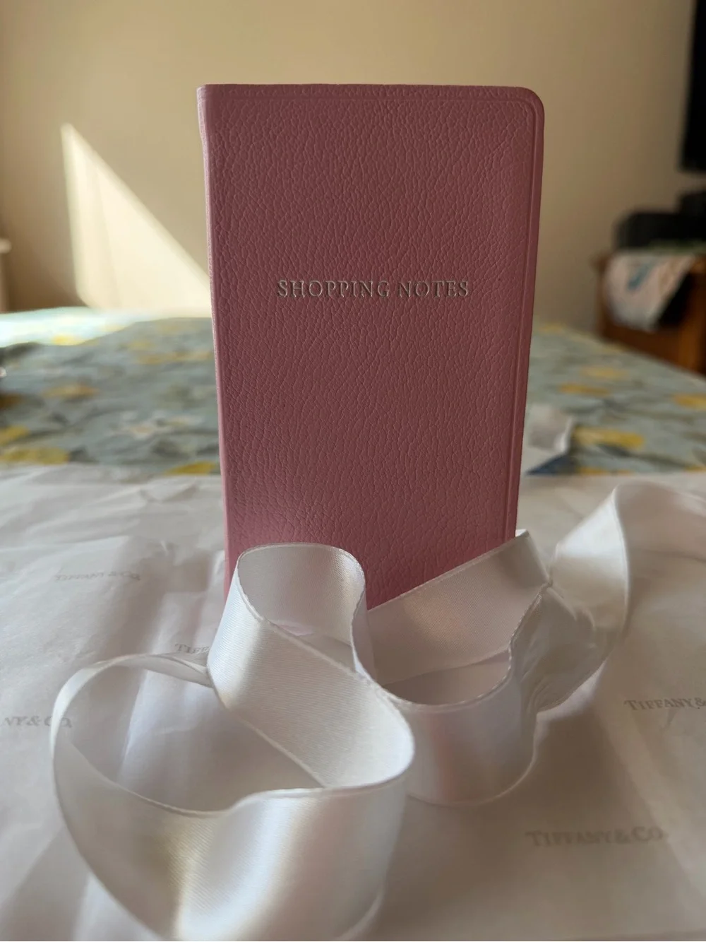 🩵🩷🩵 Tiffany & Co. Pink Embossed 'Shopping Notes' Pocket Notebook🩵🩷🩵 NWT 🩵🩷🩵